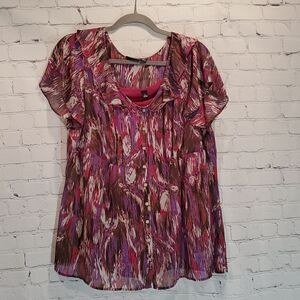 a.n.a plus size double layered sheer blouse